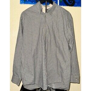 Haggar Forever New Men's Button Up Shirt No Fading No Wrinkles No Stains Sz Med